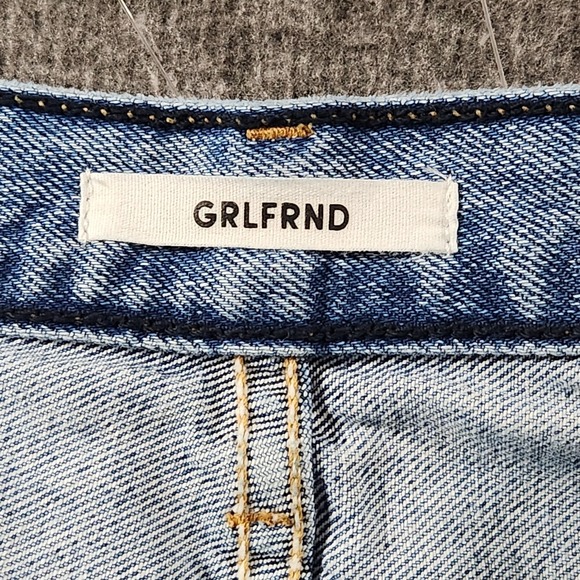 Grlfrnd‎ Womens 'Karolina' Slim Straight High Rise Distressed Jeans Blue Size 26 - Picture 6 of 14